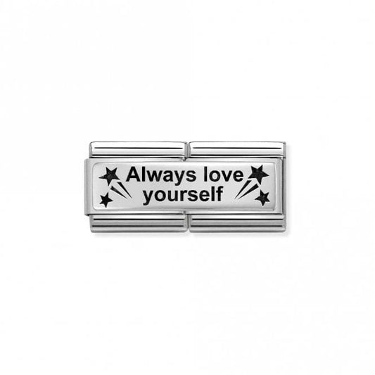 Silver and Enamel Double Always Love Yourself Friends & Family Charms