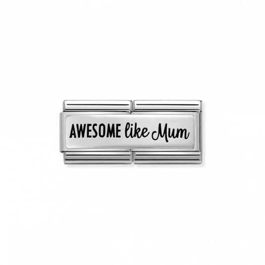 Silver and Enamel Double Awesome Like Mum Friends & Family Charms