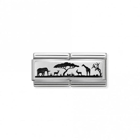 Silver Double Skyline Savana Travel Charms
