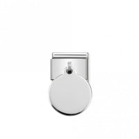 Classic Silver Engravable Disc Hanging Pendant Charms