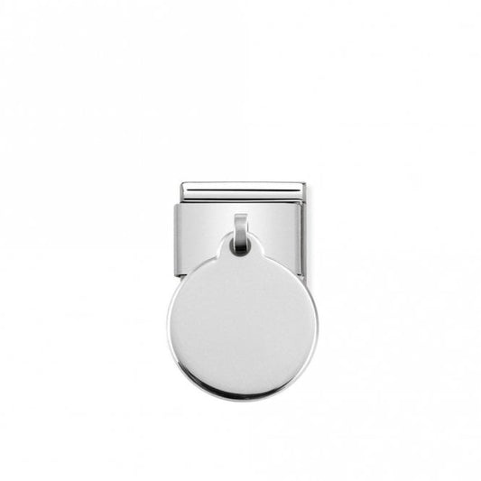 Classic Silver Engravable Disc Hanging Pendant Charms