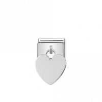 Classic Silver Engravable Heart Hanging Pendant Charms