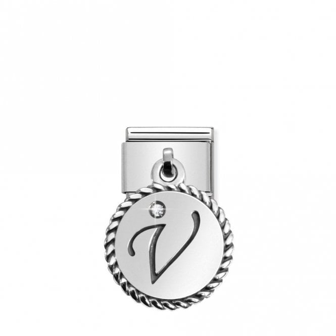 Silver V Letter Charms