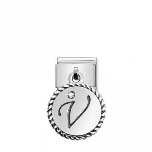 Silver V Letter Charms
