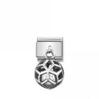 Classic Silver Rhombus White Pearl Fashion & Fun Charms