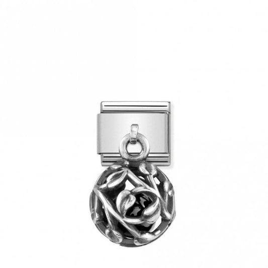 Classic Silver Black Agate Leaves Flowers & Nature Charms