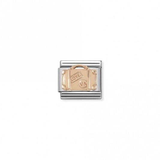 Classic Rose Gold Suitcase Travel Charms