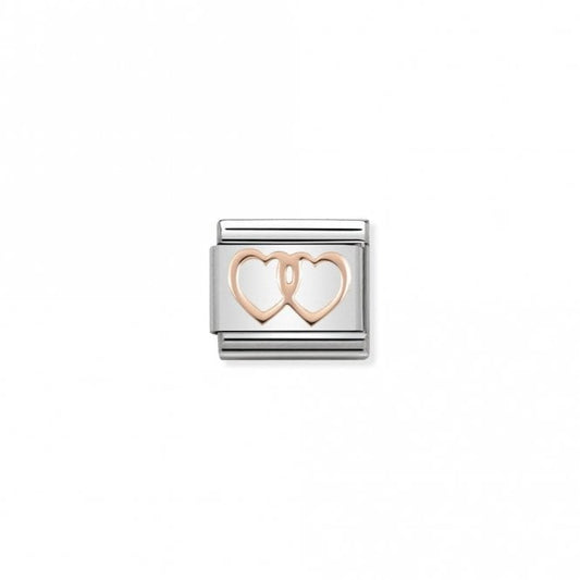 Classic Rose Gold Double Hearts Love & Hearts Charms