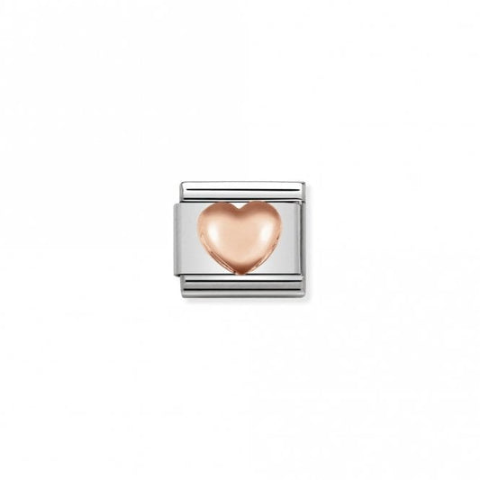 Classic Rose Gold Raised Heart Love & Hearts Charms