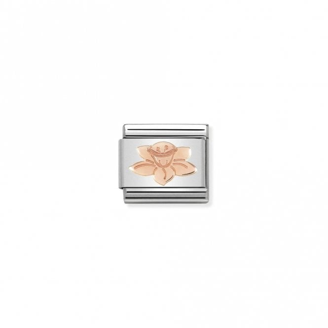 Classic Rose Gold Daffodil Flowers & Nature Charms