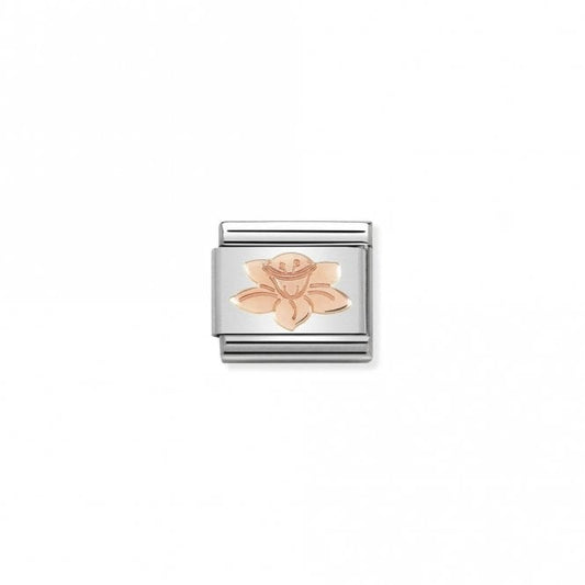 Classic Rose Gold Daffodil Flowers & Nature Charms