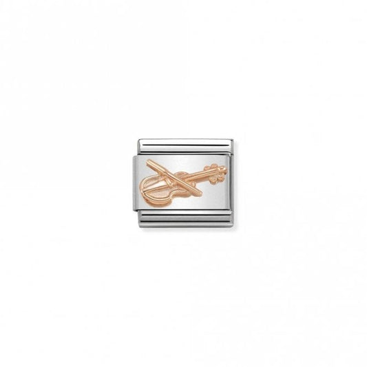 Classic Rose Gold Violin Music Charms