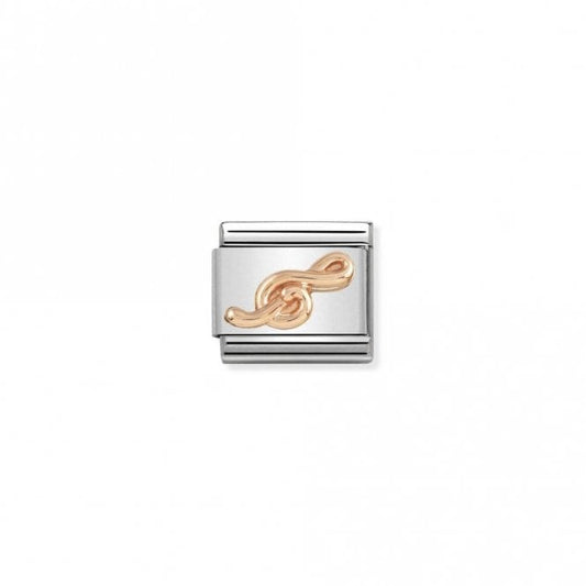 Classic Rose Gold Treble Clef Music Charms
