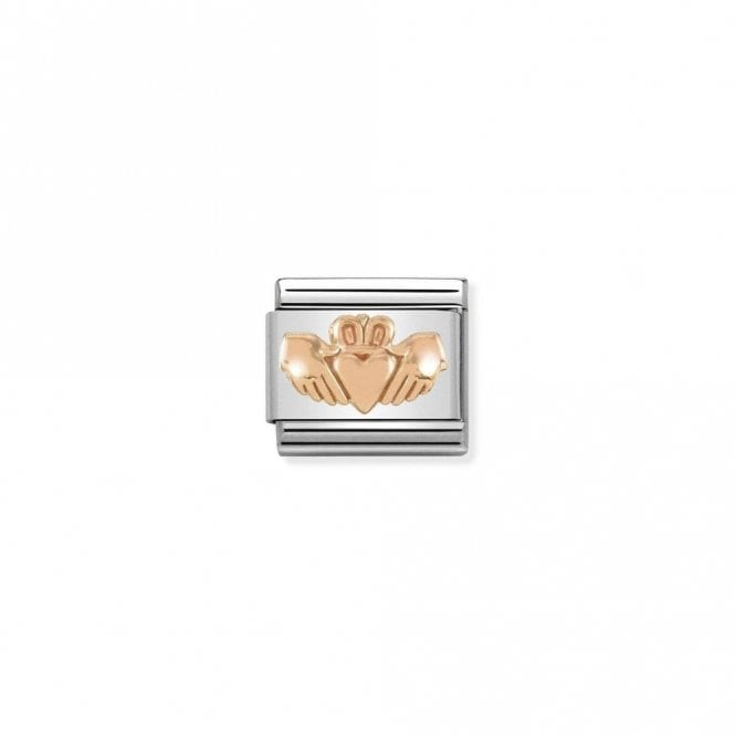 Classic Rose Gold Claddagh with Heart Love & Hearts Charms