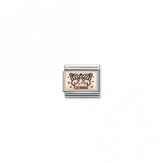 Classic Rose Gold Star-Sign Gemini Zodiac Charms