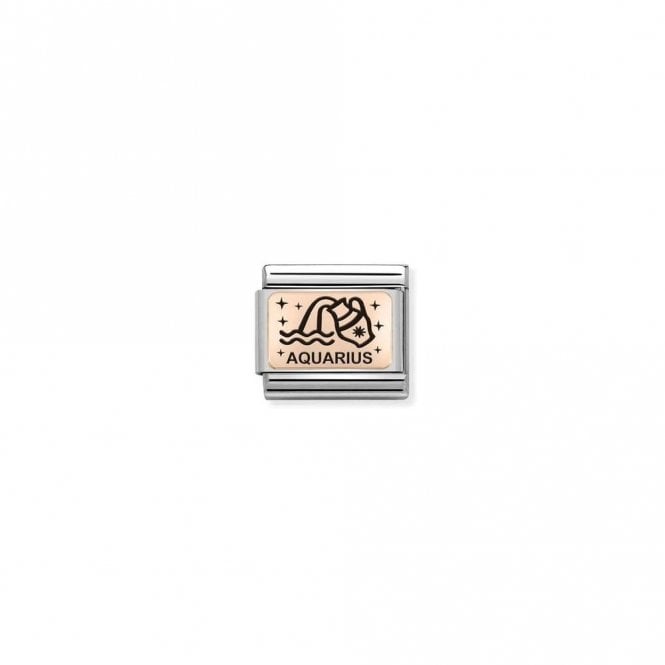 Classic Rose Gold Star-Sign Aquarius Zodiac Charms