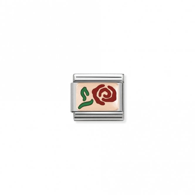 Classic Rose Gold Red Rose Flowers & Nature Charms
