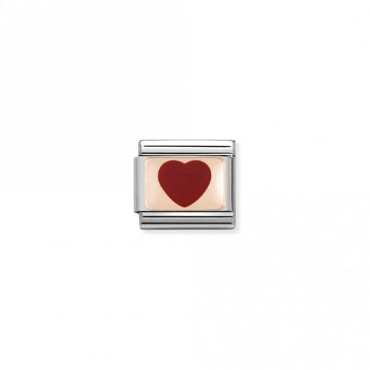 Classic Rose Gold Red Heart Love & Hearts Charms