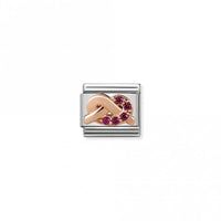 Classic Rose Gold CZ Red Knot Love & Hearts Charms