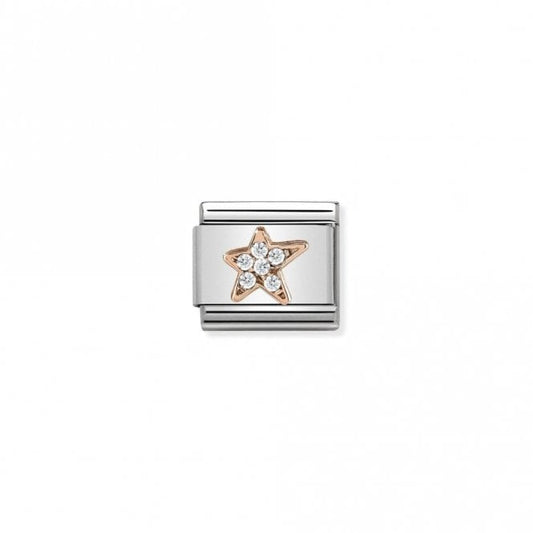 Classic Rose Gold CZ Asymmetric Star Fairytale & Fantasy Charms