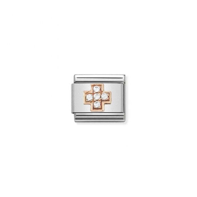 Classic Rose Gold CZ Cross Faith & Religion Charms