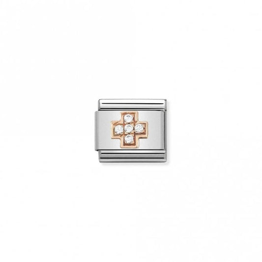 Classic Rose Gold CZ Cross Faith & Religion Charms