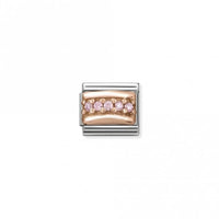Classic Rose Gold CZ Pave Pink Sparkly Charms