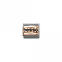 Classic Rose Gold CZ Pave Black Sparkly Charms