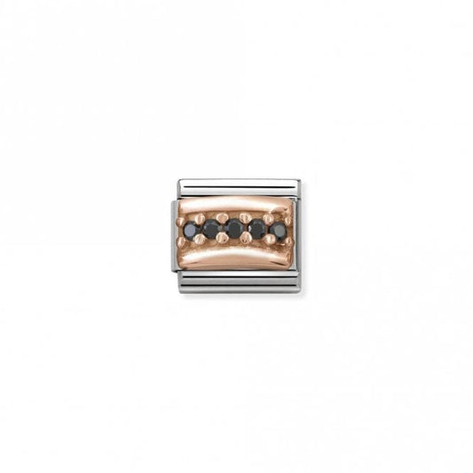 Classic Rose Gold CZ Pave Black Sparkly Charms
