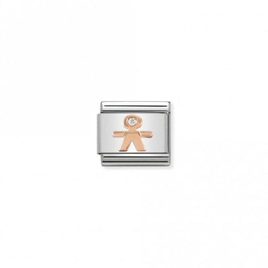 Classic Rose Gold CZ Little Boy Friends & Family Charms