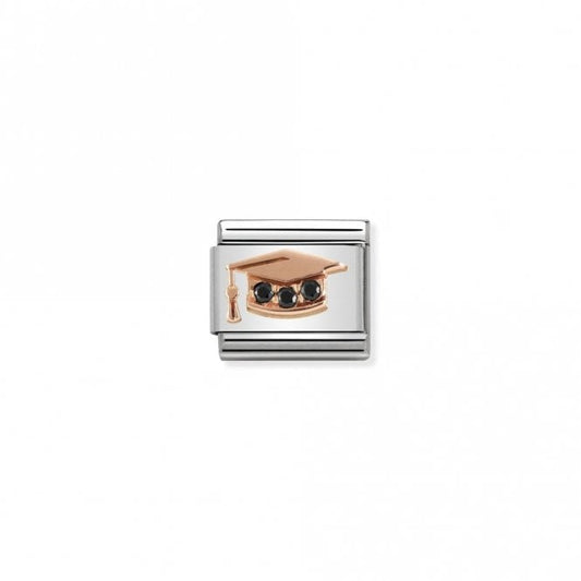 Classic Rose Gold CZ Graduation Hat Graduation Charms