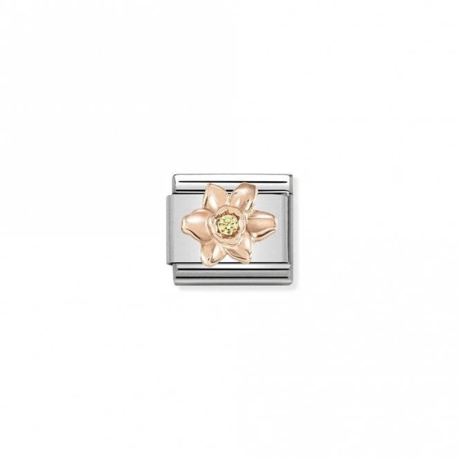 Classic Rose Gold CZ Daffodil Flowers & Nature Charms