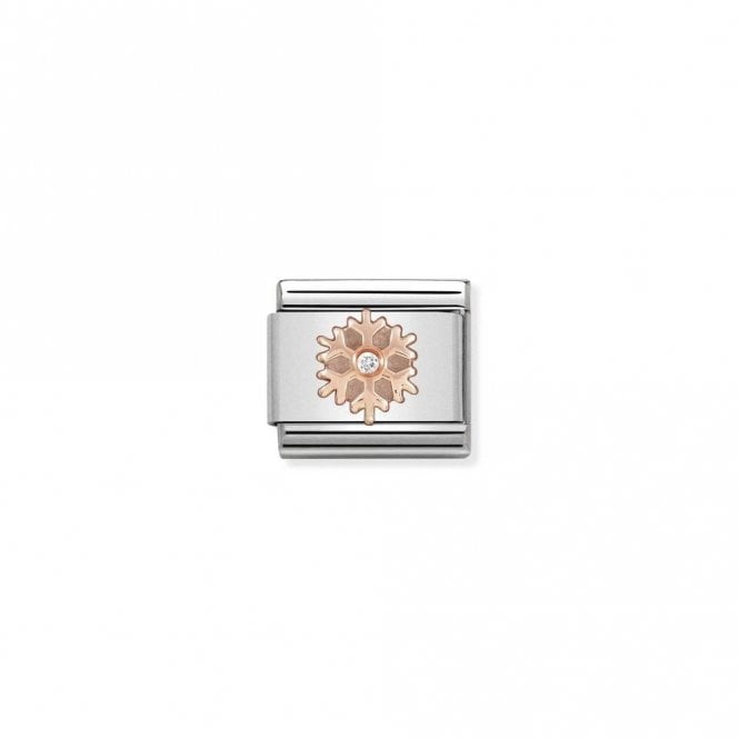 Classic Rose Gold CZ Snowflake Christmas Charms