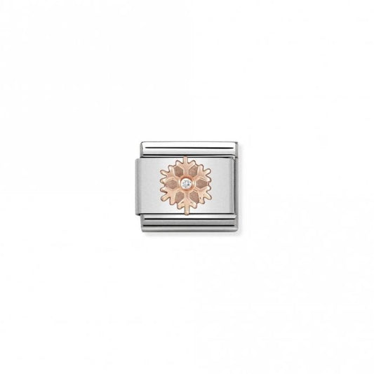 Classic Rose Gold CZ Snowflake Christmas Charms