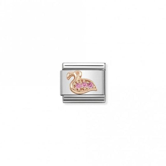 Classic Rose Gold CZ Flamingo Animal Charms