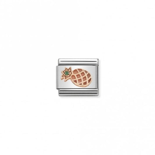 Classic Rose Gold CZ Pineapple Food & Drink Charms