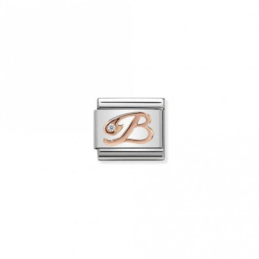 Classic Rose Gold CZ B Letter Charms