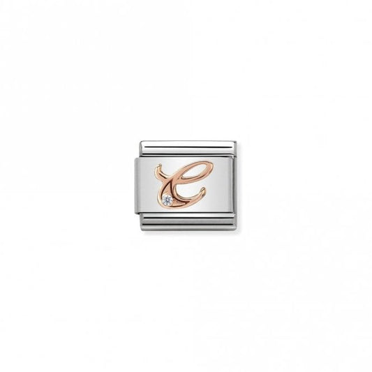 Classic Rose Gold CZ C Letter Charms