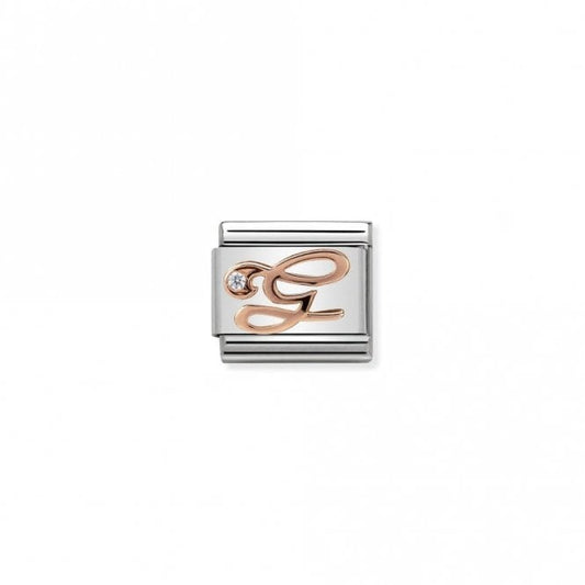 Classic Rose Gold CZ G Letter Charms