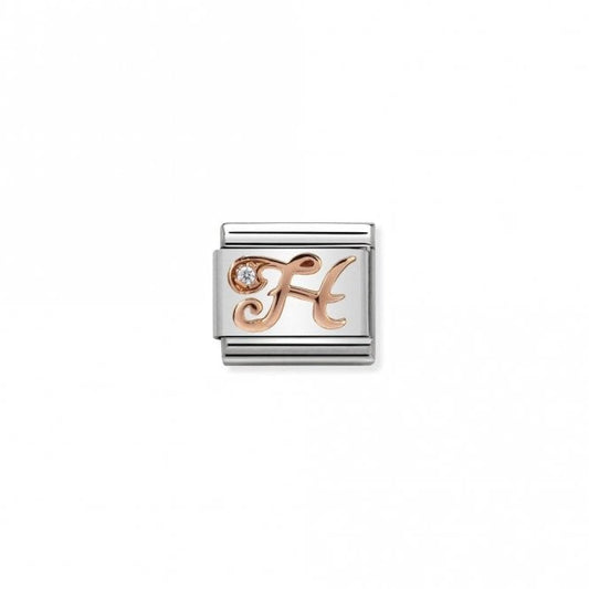 Classic Rose Gold CZ H Letter Charms