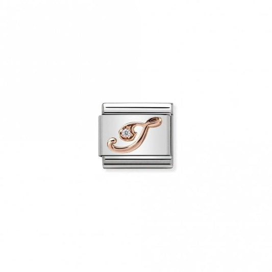 Classic Rose Gold CZ I Letter Charms