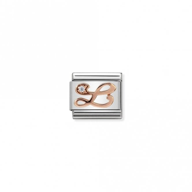 Classic Rose Gold CZ L Letter Charms