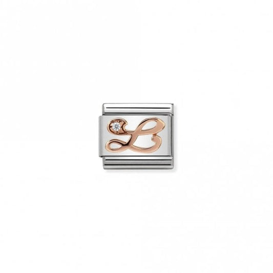 Classic Rose Gold CZ L Letter Charms