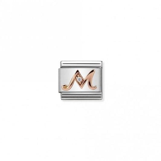 Nomination Classic Rose Gold CZ M Letter Charm