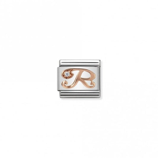 Nomination Classic Rose Gold CZ R Letter Charm