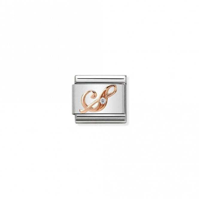 Classic Rose Gold CZ S Letter Charms