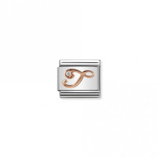 Nomination Classic Rose Gold CZ T Letter Charm