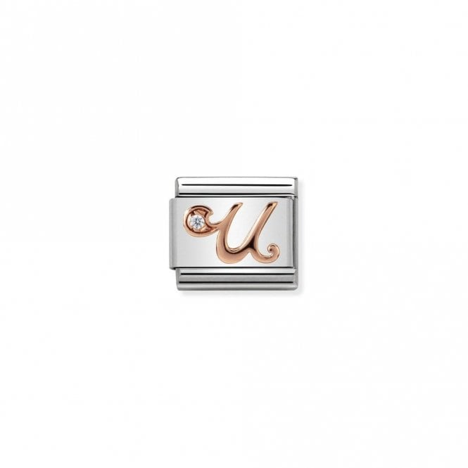 Classic Rose Gold CZ U Letter Charms