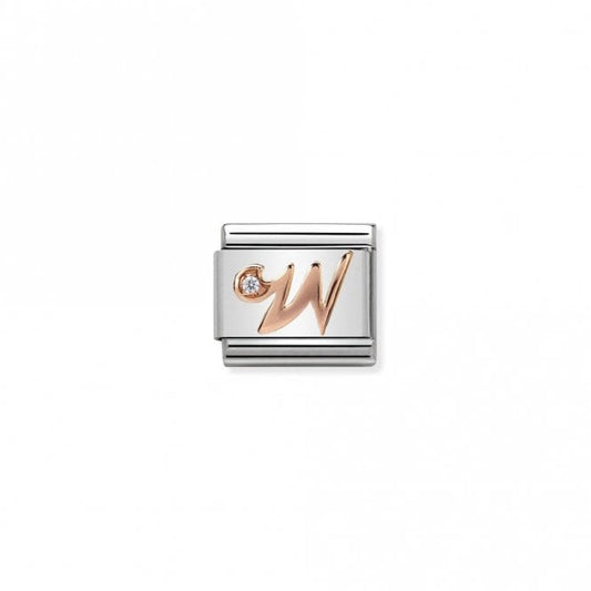Nomination Classic Rose Gold CZ W Letter Charm