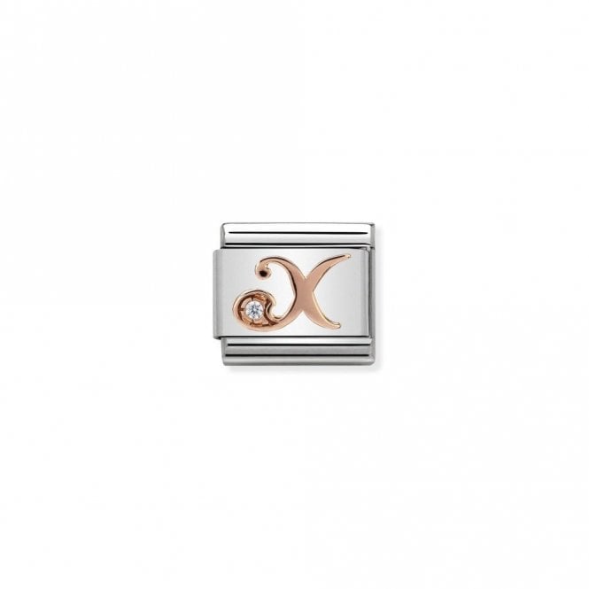 Classic Rose Gold CZ X Letter Charms